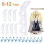 Clothes Hanger Connector Hooks Kit, 8pcs Heavy Duty Cascading Clothing Hangers Hook & 12pcs Nonslip Silicone Pants Hanger Clips, For Outfits Organization, Suite Storage, Saving Closet Rod Space & Time