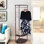 C-Easy Industrial Coat Rack ? Floor Clothes Rack Hanger Standing Garment Rack Hat Hanging Stand Holder with 2 Tier Storage Rack ? Easy Assembly, Red Walnut C-Easy Industrial Coat Rack ? Floor Clothes Rack Hanger Standing Garment Rack Hat Hanging Stand Holder with 2 Tier Storage Rack ? Easy Assembly, Red Walnut