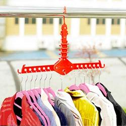 Leoie Multifunctional Folding Hanger for Clothes Belt Tie Organize red 10.532cm