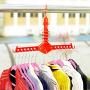 Leoie Multifunctional Folding Hanger for Clothes Belt Tie Organize red 10.532cm