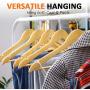 Wood Clothes Hangers 20 Pack, 360° Swivel Hook Suit Hanger, Heavy Duty Smooth Finish Wooden Coat Hangers with Notches & Non Slip Pants Bar for Jacket, Sweater, Camisole, Pants, Dresses, Shirts, Hoodie