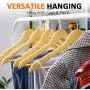 Wood Clothes Hangers 20 Pack, 360° Swivel Hook Suit Hanger, Heavy Duty Smooth Finish Wooden Coat Hangers with Notches & Non Slip Pants Bar for Jacket, Sweater, Camisole, Pants, Dresses, Shirts, Hoodie