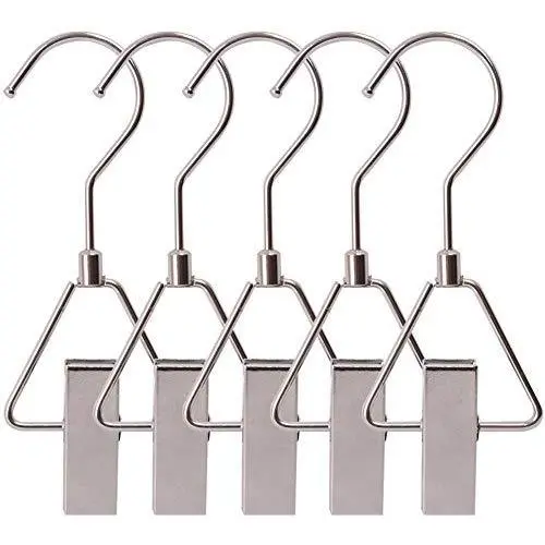 Aligle Energy Chrome Steel Heavy Duty Hanger Clips Hooks Portable Laundry Hook 360° Swivel Joint triangle Hooks Metal Clip For Laundry Drying Hanging Organizer of Boots Shoes Closet 5 Pcs Aligle Energy Chrome Steel Heavy Duty Hanger Clips Hooks Portable Laundry Hook 360° Swivel Joint triangle Hooks Metal Clip For Laundry Drying Hanging Organizer of Boots Shoes Closet 5 Pcs