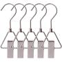 Aligle Energy Chrome Steel Heavy Duty Hanger Clips Hooks Portable Laundry Hook 360° Swivel Joint triangle Hooks Metal Clip For Laundry Drying Hanging Organizer of Boots Shoes Closet 5 Pcs