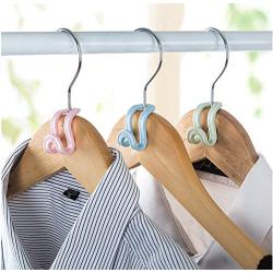 20pcs Random Color Creative Mini Clothes Hanger Plastic Home Easy Hook Closet Organizer Storage Rack Holder Hook DIY Clothes Hanger
