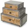 MyGift 3-Drawer Rustic Wood Office Storage Organizer