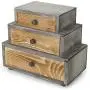 MyGift 3-Drawer Rustic Wood Office Storage Organizer MyGift 3-Drawer Rustic Wood Office Storage Organizer
