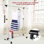 Shwk Collapsible Single Rail Adjustable Clothes Hanger Rolling Garment Rack Duty Rail