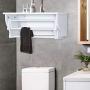 Tangkula Wall Mount Drying Rack Bathroom Home Expandable Towel Rack Drying Laudry Hanger Clothes Rack (Wood)