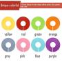 Caydo 64 Pieces 8 Colors Clothing Size Dividers Round Hangers Closet Dividers, Size Series XXS to XXXL and Blank with Marker Pen