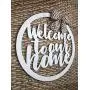 Circle Door Hanger - Welcome to Our Home Door Hanger - Modern Welcome Sign - Neutral Door Hanger - Everyday Modern Wreath - Year-round