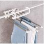 5pcs Random Color Portable Clothes Hangers Pants Rack Scarf Tie Stainless Steel Space Saver Trousers Storage Drying Hanger
