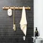 GGYDD Modern Wall Mounted Coat Rack, Wood Entryway Hanger Hook Rack with Strong Adhesiveness for Hats,Jacket,Clothes,Towels-Black 30cm(12inch)
