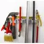 Not Yet Another Mop Broom Holder, Clips Hold Everything Better Than Rollers, 4 Sliding Grippers and 4 Hooks, Wall Mount on Aluminum Rack by 2 Screws Only, Tools Organizer for Garden, Garage or Closet Not Yet Another Mop Broom Holder, Clips Hold Everything Better Than Rollers, 4 Sliding Grippers and 4 Hooks, Wall Mount on Aluminum Rack by 2 Screws Only, Tools Organizer for Garden, Garage or Closet