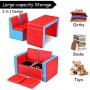 HONEY JOY Kids Sofa, 2-in-1 Multi-Functional Kids Table & Chair Set, 2 Seat Couch with Storage Boxes for Boys & Girls