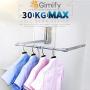 Gimify Pull Down Closet Rod, Wardrobe Lift Organizer Storage Systerm Hanger Rod for Hanging Clothes Space Saving Aluminum Adjustable (32.68-42.28inch)