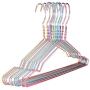 10Pcs Fancy Pink Blue Aluminum Metal Hanger for Clothes, Light Space Saving Dress Twisted Hanger with Notches Random Color