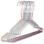 10Pcs Fancy Pink Blue Aluminum Metal Hanger for Clothes, Light Space Saving Dress Twisted Hanger with Notches Random Color 10Pcs Fancy Pink Blue Aluminum Metal Hanger for Clothes, Light Space Saving Dress Twisted Hanger with Notches Random Color