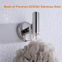 Nolimas Polished Chrome Towel Coat Hooks SUS304 Stainless Steel Bathroom Clothes Garage Hotel Cabinet Closet Sponges Robe Hook Wall Mounted Round Kitchen Heavy Duty Bath Door Hanger 2 Pack