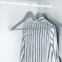 Harbour Housewares Wooden Coat/Clothes Hangers - Trouser Bar & Notches - Grey - Pack of 10