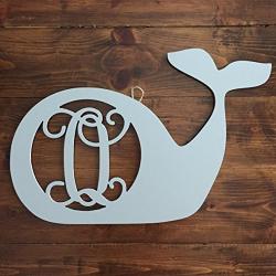 Monogram Whale Nursery Hanger - Whale Cutout - Nautical Kids Room Decor - Whale Initial - Marine Initial - Whale Monogram - Ocean Theme