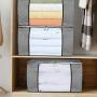 Clothes Storage Bag Organizers 4 Pack Large Capacity Clothing Containers Foldable Closet Organizers with Clear Window and Reinforced Carry Handles, Sturdy Zipper for Comforter Towels Blankets Bedding