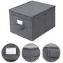 SONGMICS Set of 3 Foldable Storage Boxes with Lids, Fabric Cubes with Label Holders, Storage Bins Organiser, 11.8
