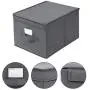 SONGMICS Set of 3 Foldable Storage Boxes with Lids, Fabric Cubes with Label Holders, Storage Bins Organiser, 11.8 SONGMICS Set of 3 Foldable Storage Boxes with Lids, Fabric Cubes with Label Holders, Storage Bins Organiser, 11.8