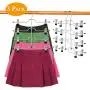 DOIOWN Skirt Hangers 4 Tier Pants Hangers Space Saving Hangers Closet Organizer for Skirt, Pants(3 Pieces) (3 Pieces)
