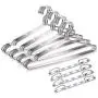 CFZC Hangers 40 Pack Metal Hangers Strong Wire Stainless Steel Hangers with Clothes Pins, Magic Hanger, Save Space for Wardrobe - 4mm Diameter 17.7 Inch CFZC Hangers 40 Pack Metal Hangers Strong Wire Stainless Steel Hangers with Clothes Pins, Magic Hanger, Save Space for Wardrobe - 4mm Diameter 17.7 Inch
