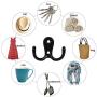 21pcs Black Coat Hooks Wall-Mounted, BEIUTAO Heavy-Duty Wall Hooks for Hanging with 42 Screws, Towel Hooks Used for Storage of Coats, Scarves, Bags, Towels, Keys, Hats, etc.