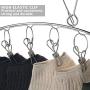 Keador 3 Pack Clothes Hangers, Stainless Steel Laundry Drying Rack Clothes Hanger with 10 Clips for Drying Socks, Bras, Underwears, Baby Clothes, Hats, Scarves, Towels, Pants, and Gloves