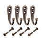 Sunmns 24 Pieces Coat Hooks Single Wall Mounted Robe Hook Vintage Hanger with 50 Pieces Screws (Bronze)