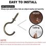 Bronze Screw-in Cup Hooks Kit, 105 Pcs Ceiling Hooks in 6 Size for Hanging-(1/2'', 5/8'', 3/4'', 7/8'', 1, 1-1/4'')