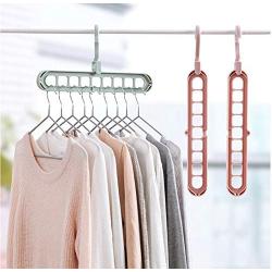 10pcs Random Color Non-Slip Plastic Clothes Hanger Storage Rack Holder Wardrobe Closet Organizer Clothing Space Saving Hanging Hooks