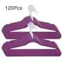 Eduton Black/Purple Velvet Non-Slip Thin Clothes Clothing Hangers Space Saving Closet Storage Helper Household (Black)