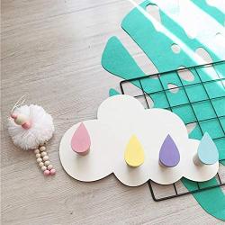 Nrpfell Natural Wood Clothes Hanger Wall Mounted Coat Hook Cloud Storage Hooks Kid Room Wall Decor Children Room Decorative Hanger