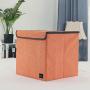 PiccoCasa Storage Bin Cube with Lid, 13x13.6x13inches, Linen Fabric Foldable Basket Storage Organizers Boxes Containers for Home Closet Bedroom Drawers Organizers, Orange