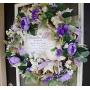 Purple Welcome Home New Baby Deco Mesh Front Door Wreath, Nursery Decor, Bedroom Decoration, Announcement, Hospital, Shower, Newborn, Hanger