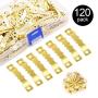Rustark 120Pcs Golden Stainless Steel Sawtooth Picture Hangers Frame Hanging Hangers Double Hole with Screws for Picture Painting Frame Cross-stitch Rustark 120Pcs Golden Stainless Steel Sawtooth Picture Hangers Frame Hanging Hangers Double Hole with Screws for Picture Painting Frame Cross-stitch