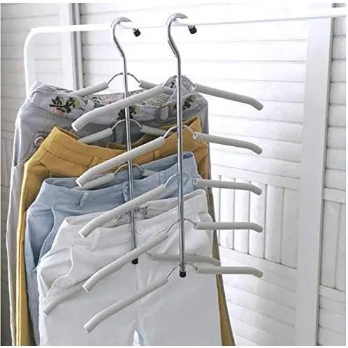2pcs Multi-Layer Clothes Hanger Organizer Fixed Holder Storage Racks Buckle Hanger Wardrobe Clothes Drying Racks Cloth Drying Hanger