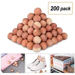 SMLHOME Cedar Wood Blocks for Clothes Storage, Cedar Balls and Sachets Bags, Cedar Chips for Closets and Drawers, Cedar Hangers for Closet (Cedar-200Balls)