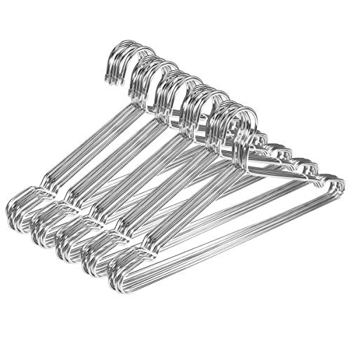JUNING Wire Hangers, 50 Pack Stainless Steel Strong Metal Clothes Hangers-16.5 Inch, Silvery JUNING Wire Hangers, 50 Pack Stainless Steel Strong Metal Clothes Hangers-16.5 Inch, Silvery