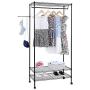Qinhum 3-Tier Closet Organizer Metal Garment Rack Portable Clothes Hanger Home Shelf (Ship from US)