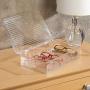 mDesign Plastic Rectangular Stackable Eye Glass Storage Organizer Holder Boxes for Sunglasses, Reading Glasses, Fashion Eye Wear, Accessories - 5 Sections, Hinged Lid - 2 Pack - Clear