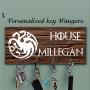 Game of thrones key holder for wall, personalized key hanger,Targaryen key hanger, Custom key rack, Anniversary Gift, Housewarming Gift, Targaryen gif, custom key holder, Targaryen key holder