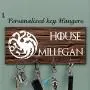 Game of thrones key holder for wall, personalized key hanger,Targaryen key hanger, Custom key rack, Anniversary Gift, Housewarming Gift, Targaryen gif, custom key holder, Targaryen key holder