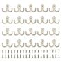 HOVEOX 20 Pcs Double Prong Robe Hook Retro Towel Cloth Hanger Wall Hat Jewelry Hooks Rustproof Rustic Hooks Heavy Duty Hardware Decorative Utility Hooks & 40 Pcs Screws & a Free Screwdriver, Silver