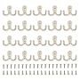 HOVEOX 20 Pcs Double Prong Robe Hook Retro Towel Cloth Hanger Wall Hat Jewelry Hooks Rustproof Rustic Hooks Heavy Duty Hardware Decorative Utility Hooks & 40 Pcs Screws & a Free Screwdriver, Silver