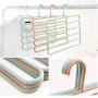 10pcs Random Color 5 Layers Non-Slip Multifunctional Clothes Hangers Pants Storage Hangers Cloth Rack Multilayer Storage Scarf Tie Rack Hanger